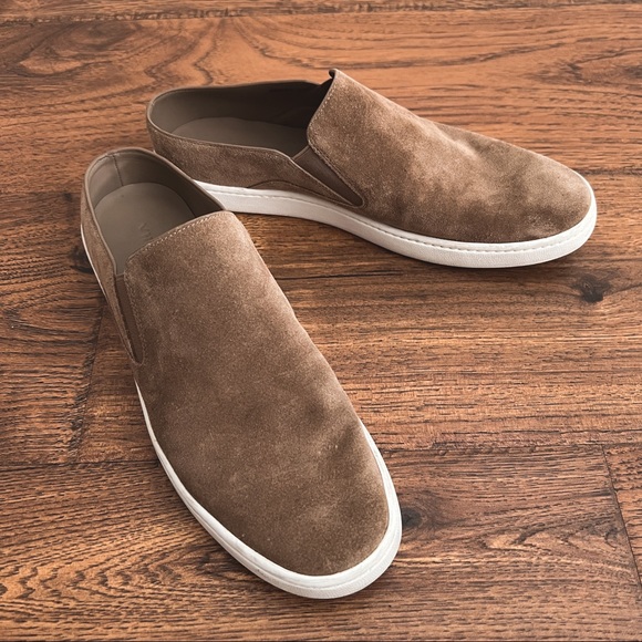 VINCE Verrill Suede Dusty Tan Slip-On Sneakers | Mules | Loafers - Picture 3 of 9